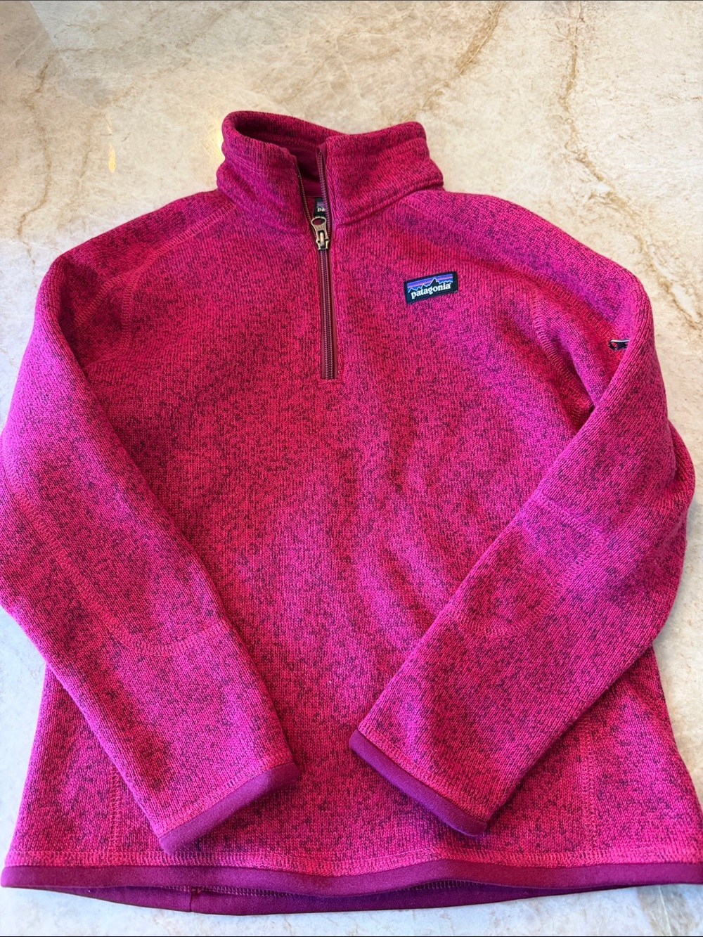 Patagonia Heathered Magenta Half-Zip Fleece Pullover